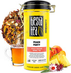Tiesta Tea - Peach Party, Loose Leaf, Peach Hibiscus Herbal Infusion, Premium Blend, Non-Caffeinated Fruit Tea, Makes Hot or Iced & Up to 50 Cups, 4.5oz Refillable Tin