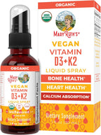 MaryRuth's Organic D3 + K2 Spray for Adults & Kids for Bone Health | Vitamin D3 as Cholecalciferol | Vitamin K2 | Immunity | Mineral Absorption | Heart Health | Vegan | Non-GMO | Gluten Free | 1 Fl Oz