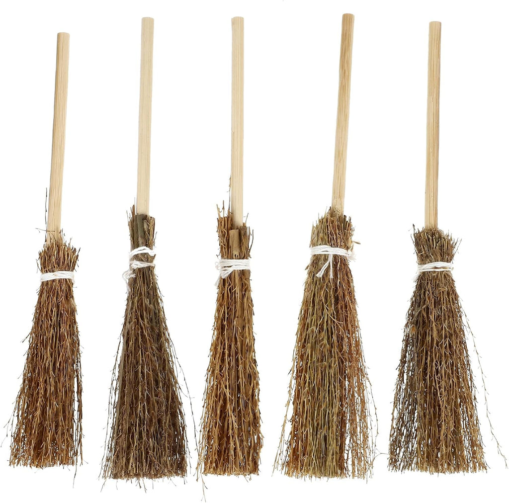 TOYANDONA 5pcs Dollhouse Miniature Broom Mini Broom Dollhouse Furniture Props Micro Landscape Decor