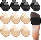 Sintege 10 Pairs Women's Toe Topper Socks with Padding Pads Covers Forefoot Pads Cushions Half Socks Non Skid Reusable Protectors