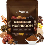 10-in-1 Mushroom Powder, Organic Mushroom Complex - Lions Mane, Reishi, Shiitake, Chaga, Turkey Tail, Cordyceps & More, Mushroom Supplement Powder for Energy, Memory, Focus & Immune Support - 60g
