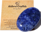 MAIBAOTA 2.4" Large Blue Sodalite Crystal Stone Polished Palm Stone Healing Crystals 0.7" Thick Natural Reiki Gemstone Worry Stone Energy Balancing Anxiety Stress Relief Meditation 1 Pc
