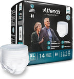 Attends Premier Adult Incontinence SmartCool® Underwear, X-Large (58-68"), [14 Count] - Overnight Absorbency for Men and Women, Disposable Pull-On Diapers with Tear-Away Sides, ALI-UW40