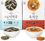 Korean Freeze Dried Instant Soup Multi-Pack (Seaweed Soup 10g × 5ea) + (Korean spicy soup 10g × 5ea) Easy cooking Individual packaging 한국 전통 국, 미역국 Miyeokguk, 육개장 Yukgaejang (10ea (Seaweed 5ea + Spicy 5ea), Multi-Pack (Seaweed / Spicy Soup))