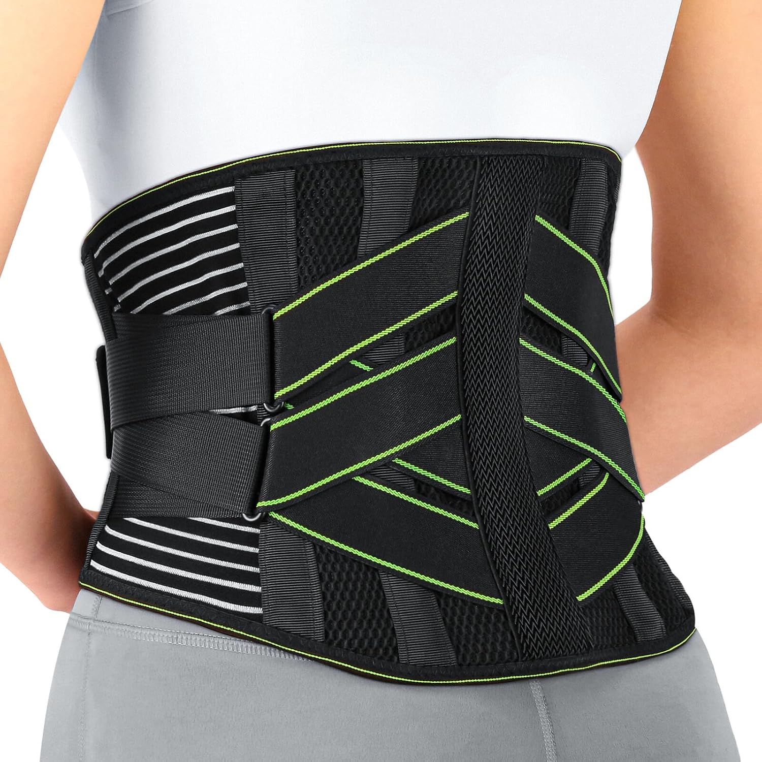 YAHA Back Brace for Lower Back Pain Relief for Women/Men with Lumbar Pad, Back Support Belt with 7 Stays for Heavy Lifting, Sedentariness, Breathable Lumbar Support for Herniated Disc, Sciatica - M