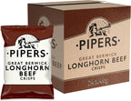 Pipers Longhorn Beef Crisps 40g x 24 Bags
