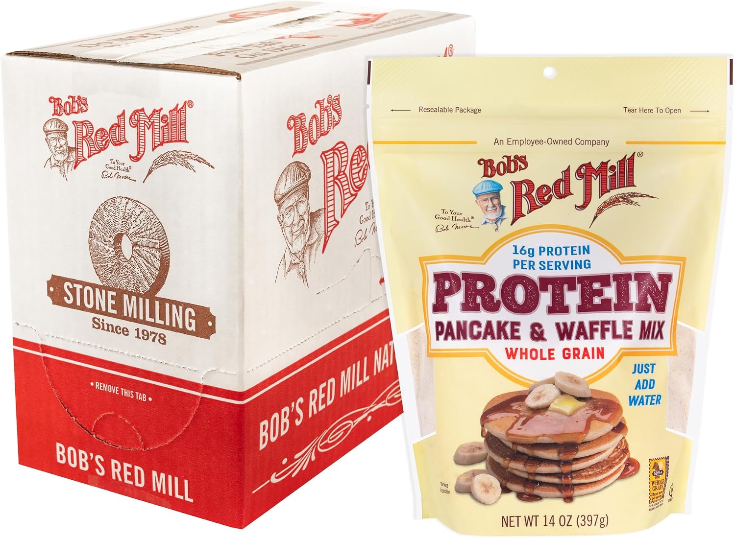 Bob's Red Mill Protein Pancake, 14oz (Pack of 4) - Non GMO, Kosher