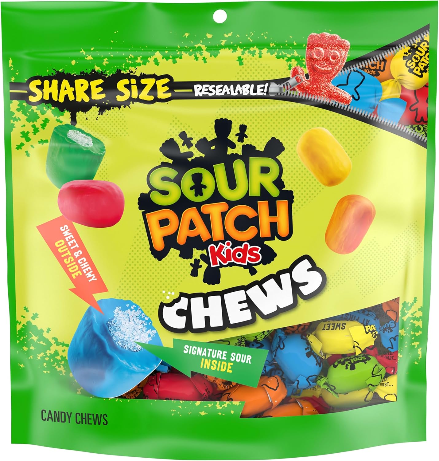SOUR PATCH KIDS Chews Soft & Chewy Candy, Share Size, 8.12 oz