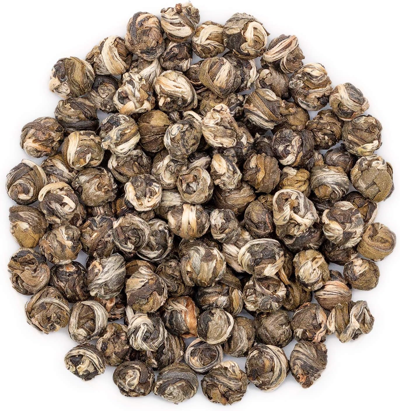 Oriarm Dragon Pearls Jasmine Green Tea Loose Leaf - 500g Jasmine Pearl Tea - 2nd Grade - Resealable Bag