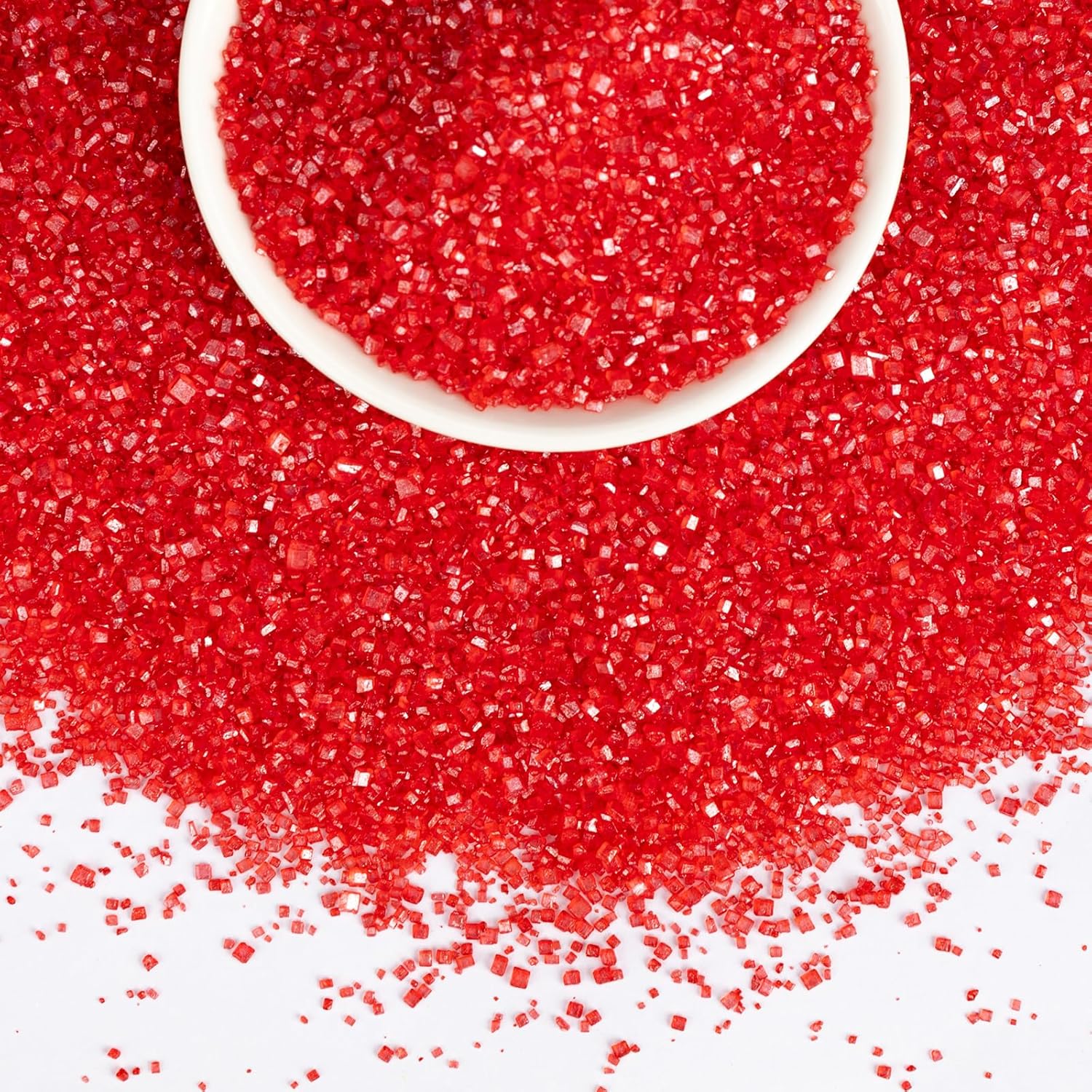 Edible Red Sprinkles,150g/5.3oz,Sanding Sugar Crystals for Cake Decorating,Coarse Sprinkle Mix for Baking,Cookies,Ice Cream,Fondant Cake,Cupcakes,Desserts,Red Sugar Sprinkles,Birthday Wedding Easter Party Supplies