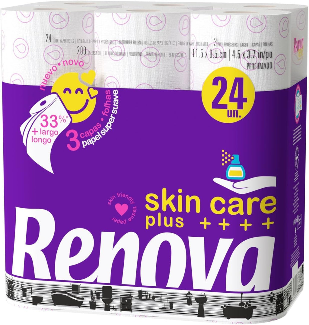 Renova Skin Care Plus Perfumed Toilet Paper -24 Rolls