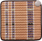 Isabella- Far Infrared Amethyst Jade Obsidian Crystal Stone Tan Mat (18" L x 18" W) - Negative Ion - Adjustable Temperature - Heating Pad