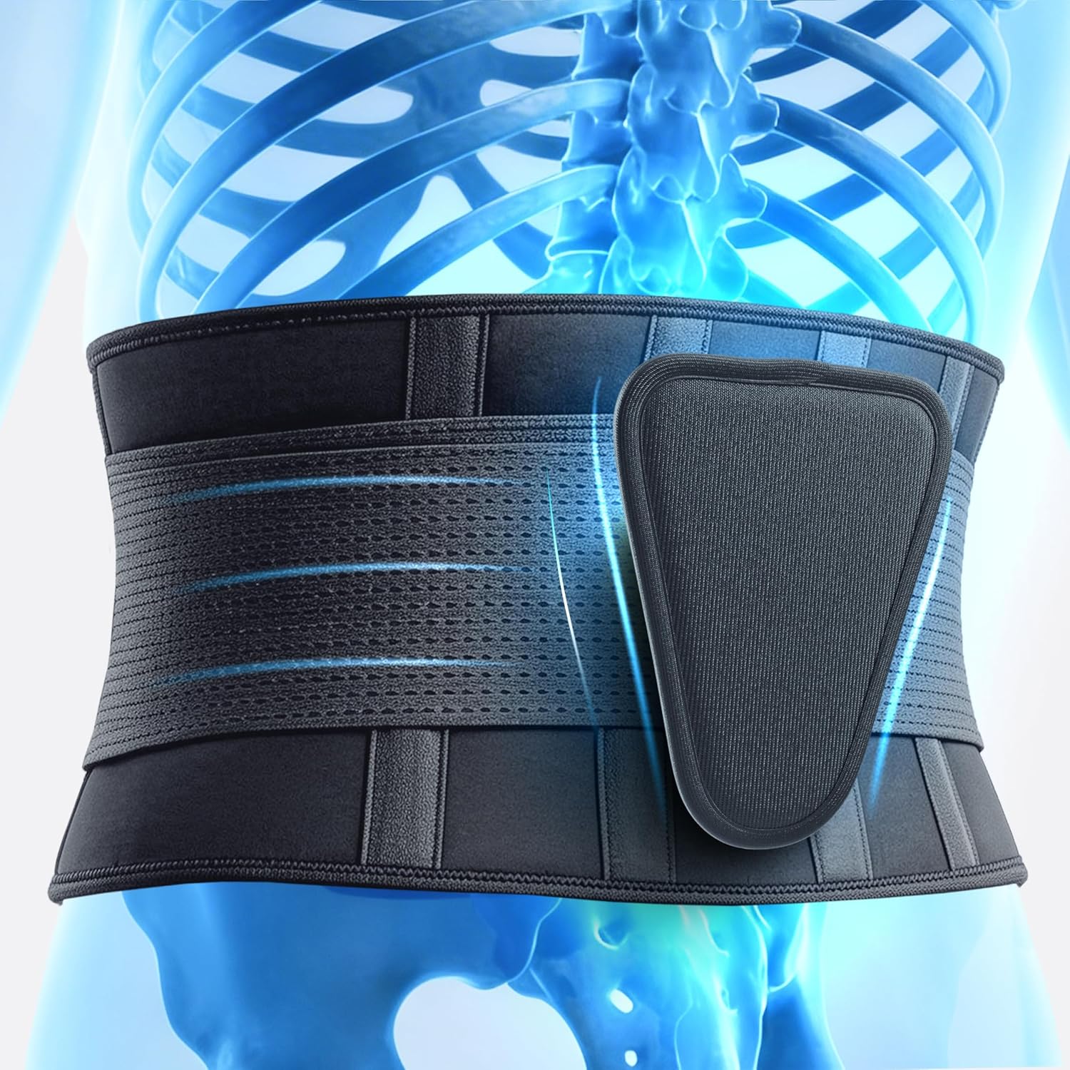 Plus Size Back Brace for Lower Back Pain Relief 5XL, Unisex Lumbar Support Belt with Lumbar Pad, Ergonomic Design and Soft Breathable Material, Adaptive Fit for Herniated Disc, Sciatica, Scoliosis
