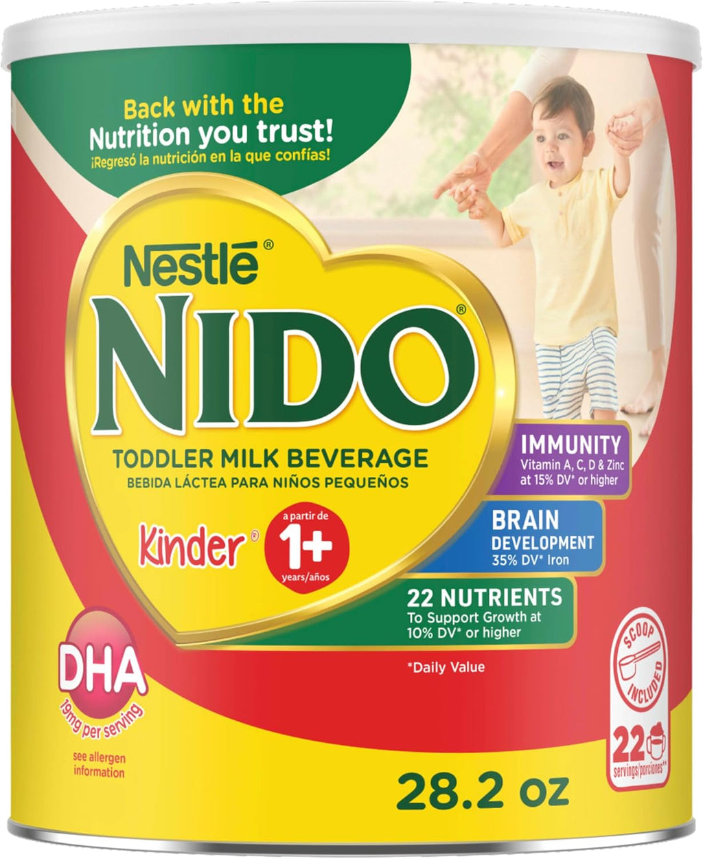 Nido NESTLE Kinder 1+ Powdered Milk Beverage 1.76 lb. Canister