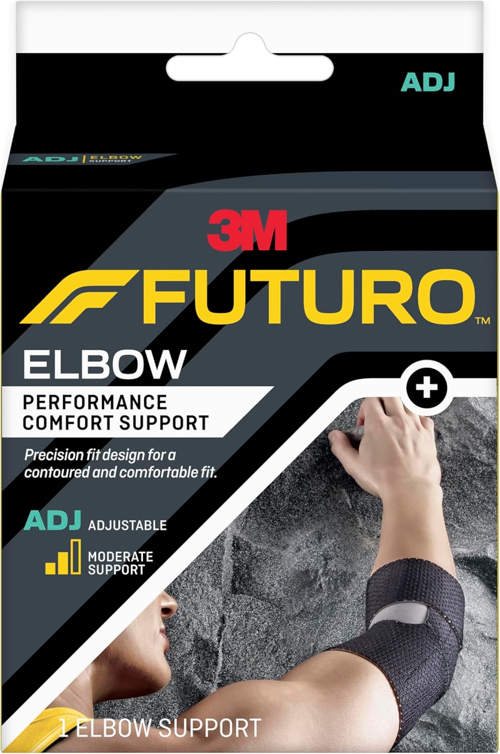 FUTURO Performance Comfort Elbow Support, Moderate Support Design Offers Customizable Levels of Compression and Support, Adjustable