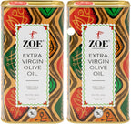 ZOE Extra Virgin Olive Oil, 1-Liter Tins (Pack of 2)