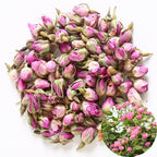 TooGet Fragrant Natural Pink Rose Buds Rose Petals Organic Dried Rosa Damascena Wholesale, Culinary Food Grade - 2 OZ