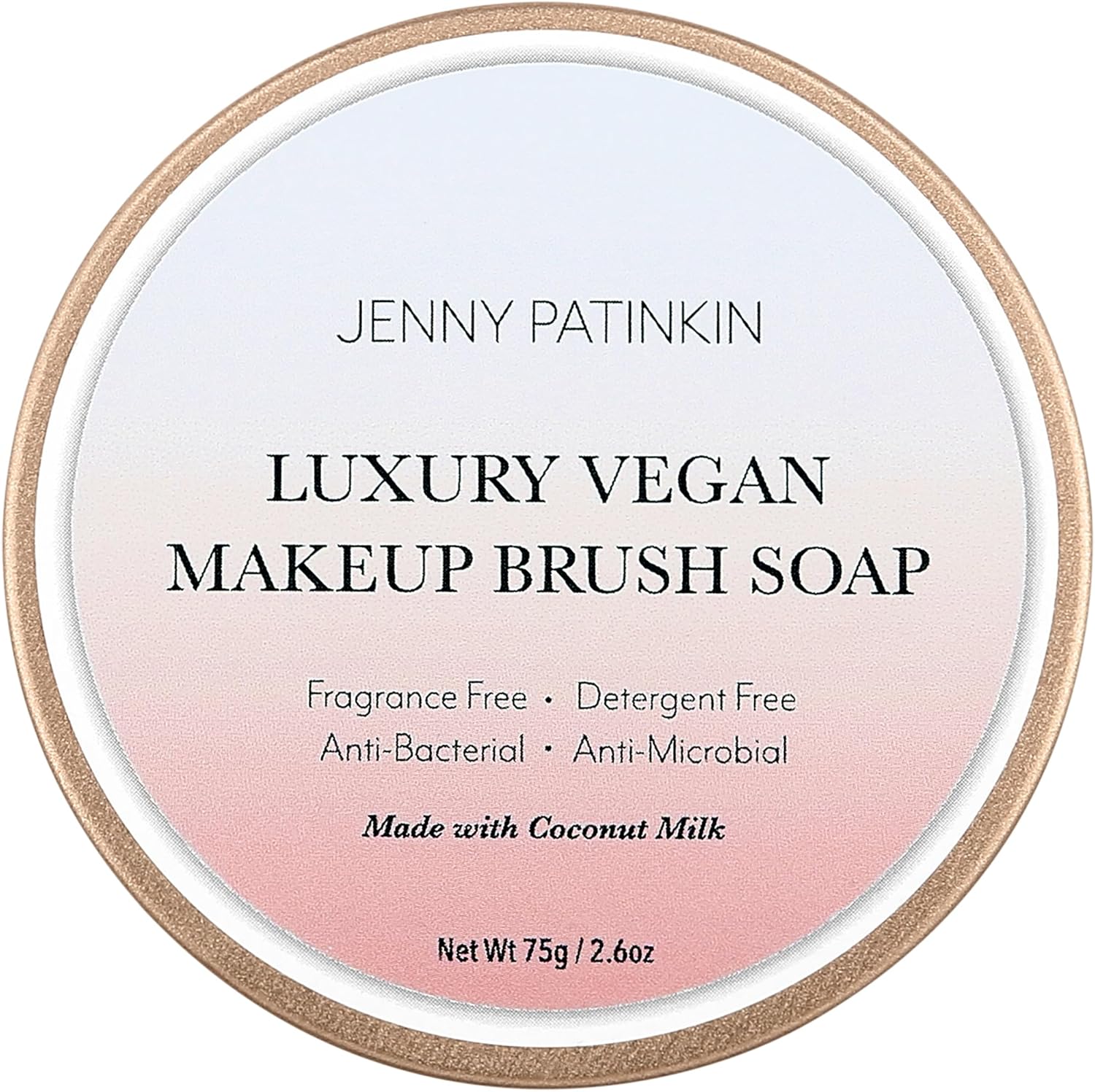 Jenny Patinkin Makeup Brush Cleaner Soap, Luxury Vegan Makeup Brush Soap, For All Brush Types – Synthetic & Natural Solid Cleansing, Professional Brush Cleaning Solution, Cruelty-Free