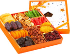 Cerez Pazari Dried Fruit and Nuts Gift Basket, Gourmet Holiday Gift Box Variety Of 10, Healthy Party Snack, Elegant Orange Box, 1.43 lbs