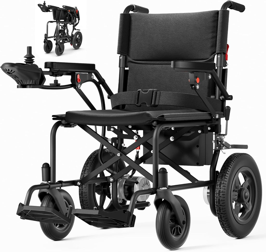 Electric Wheelchairs for Adults Foldable, 15 Miles Long Travel Range Powered Wheelchair, 500W Motorized Wheelchair, Max Support 330 Lbs, All Terrain Lightweight Portable Electric Wheelchair for Senior