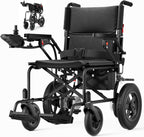 25 Miles Long Range Foldable Electric Wheelchairs for Adults, Power Assist Wheelchair, 500W Motorized Wheelchair for Seniors, Max Support 330 Lbs, All Terrain Lightweight Folding Electric Wheelchair
