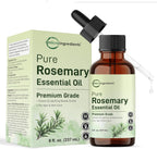 Micro Ingredients Rosemary Essential Oil for Hair, Scalp & Skin, 8 fl oz – 100% Pure & Natural with Dropper | Aromatherapy, Diffuser, Soap, Candle & Massage Use | Woody Herbal Aroma, Cruelty-Free