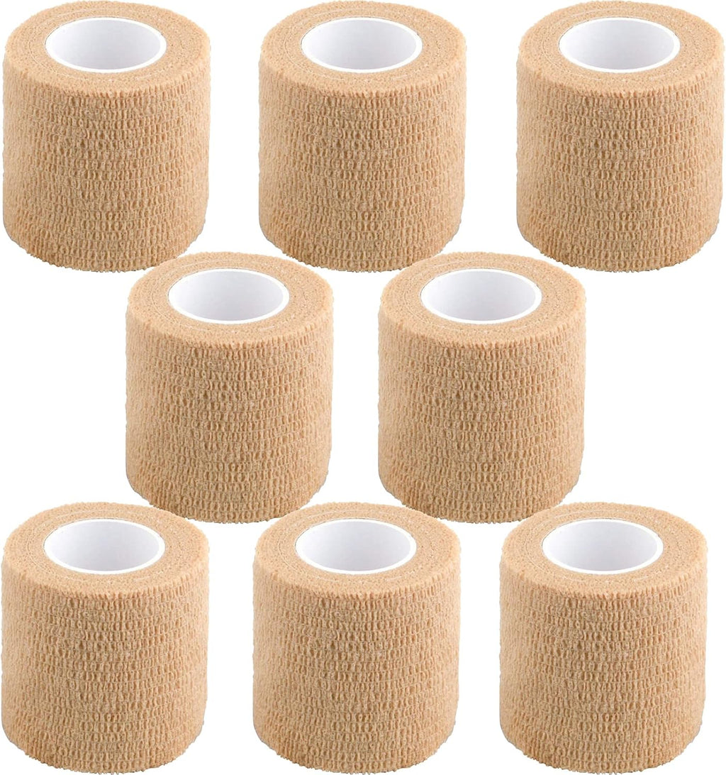 CIYAGPOOU Self Adhesive Bandage Wrap,2 Inch Athletic Tape Breathable Elastic Brown Cohesive Bandages, Vet Wrap Sports Tape for First Aid, Wrist Sprains Protection,Dogs
