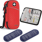 MEDMAX Insulin Cooler Travel Case with 2 Ice Pack TSA Approved, Water Resistant Insulated Diabetic Medication Organizer Carrying Bag with Extra Pouch for Insulin Pen and Other Diabetic Supplies (Red)