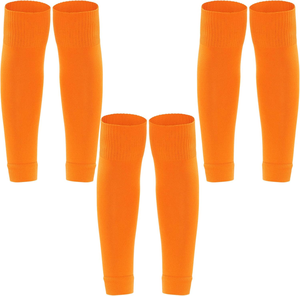 phnydreg 3 Pairs Leg Sleeve Shin Pre Cut Socks for Kids Youth Men Women Soccer Running Cycling