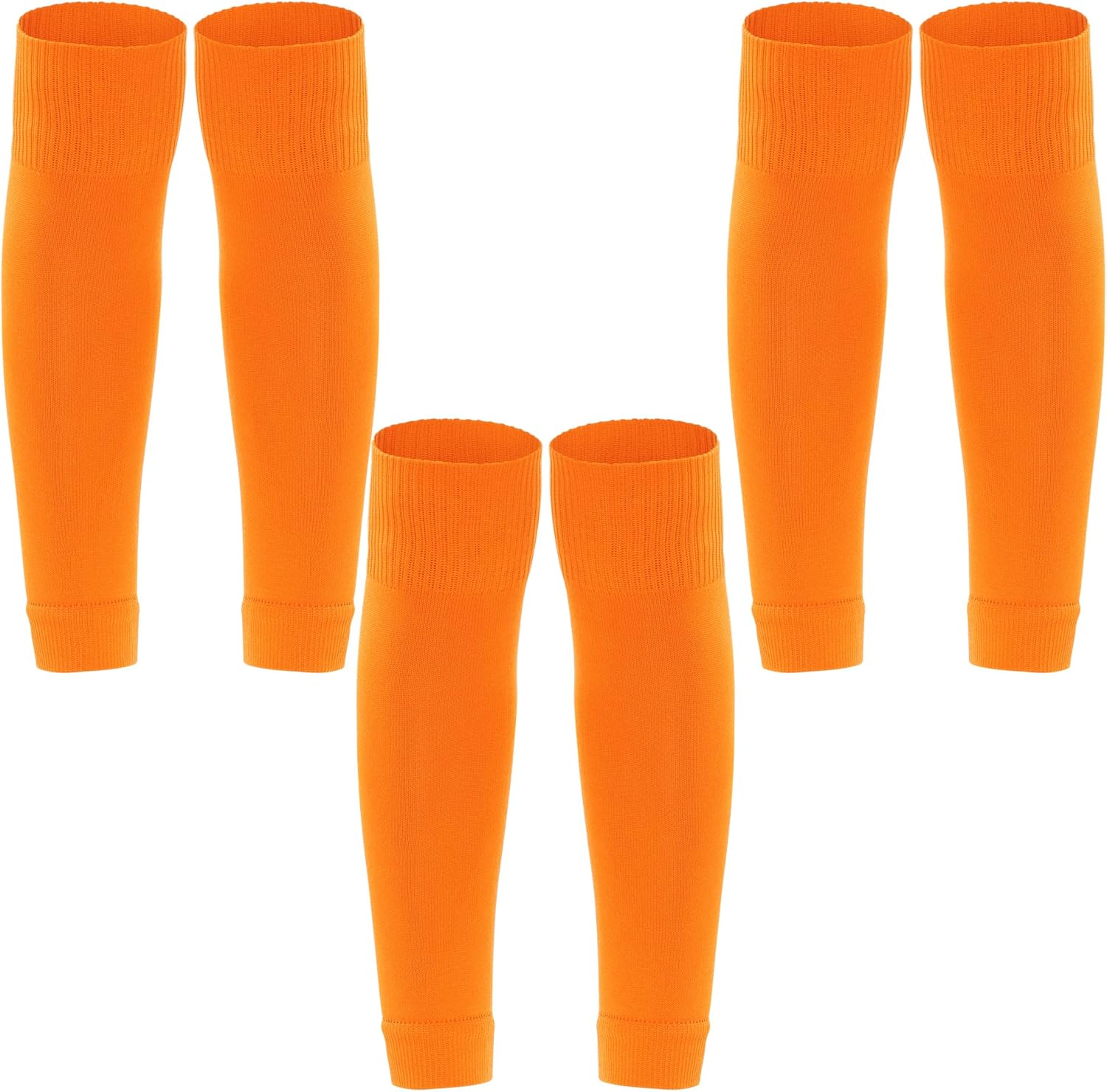 phnydreg 3 Pairs Leg Sleeve Shin Pre Cut Socks for Kids Youth Men Women Soccer Running Cycling