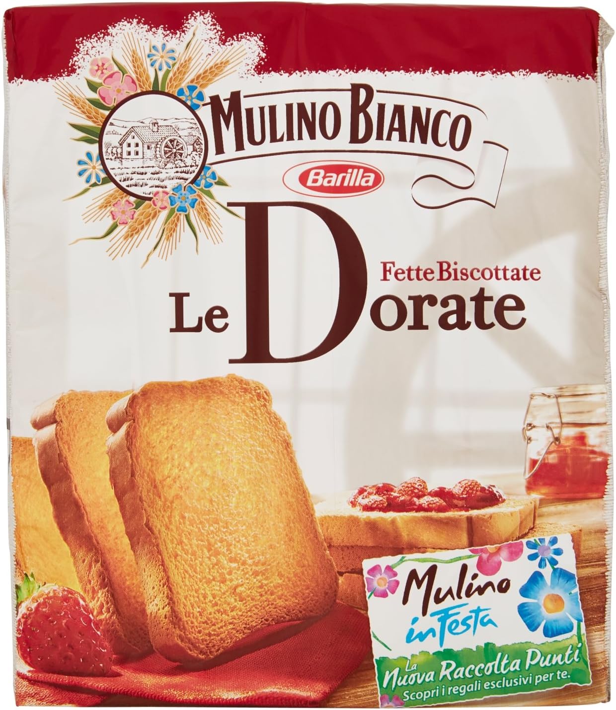 Mulino Bianco: " Le Dorate " Fette Biscottate 36 count - Golden Rusks. Italian Toast - 11.11 Oz (315g) Pack of 2