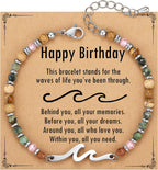 TONY & SANDY Friend Gifts for Women, Unique Birthday Gifts for Women, Sister Gift from Sister, Wave Bracelet, Christmas Graduation Mothers Day Gift for Her, Bestie Friendship Bracelets