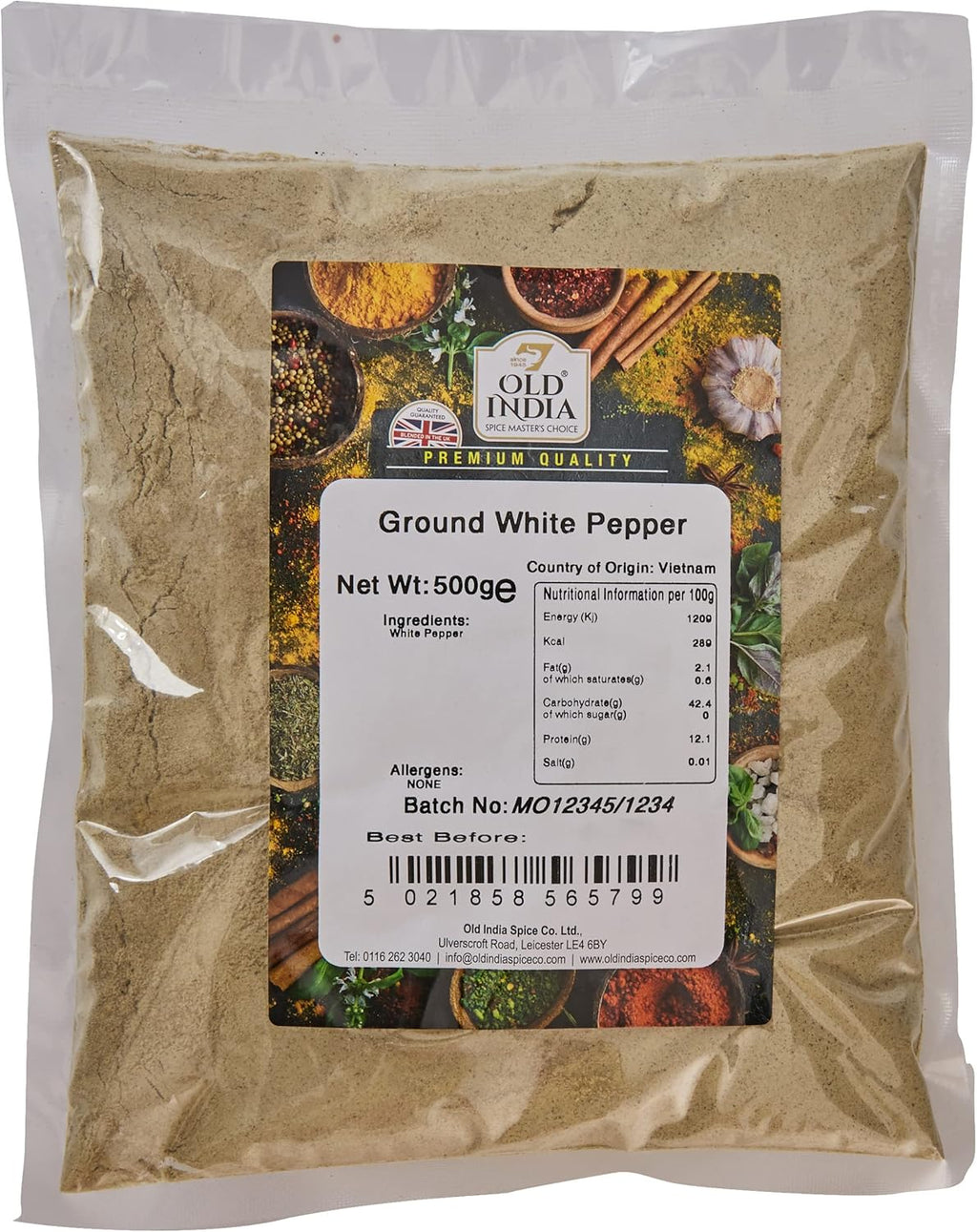 Old India Ground White Pepper 500 g
