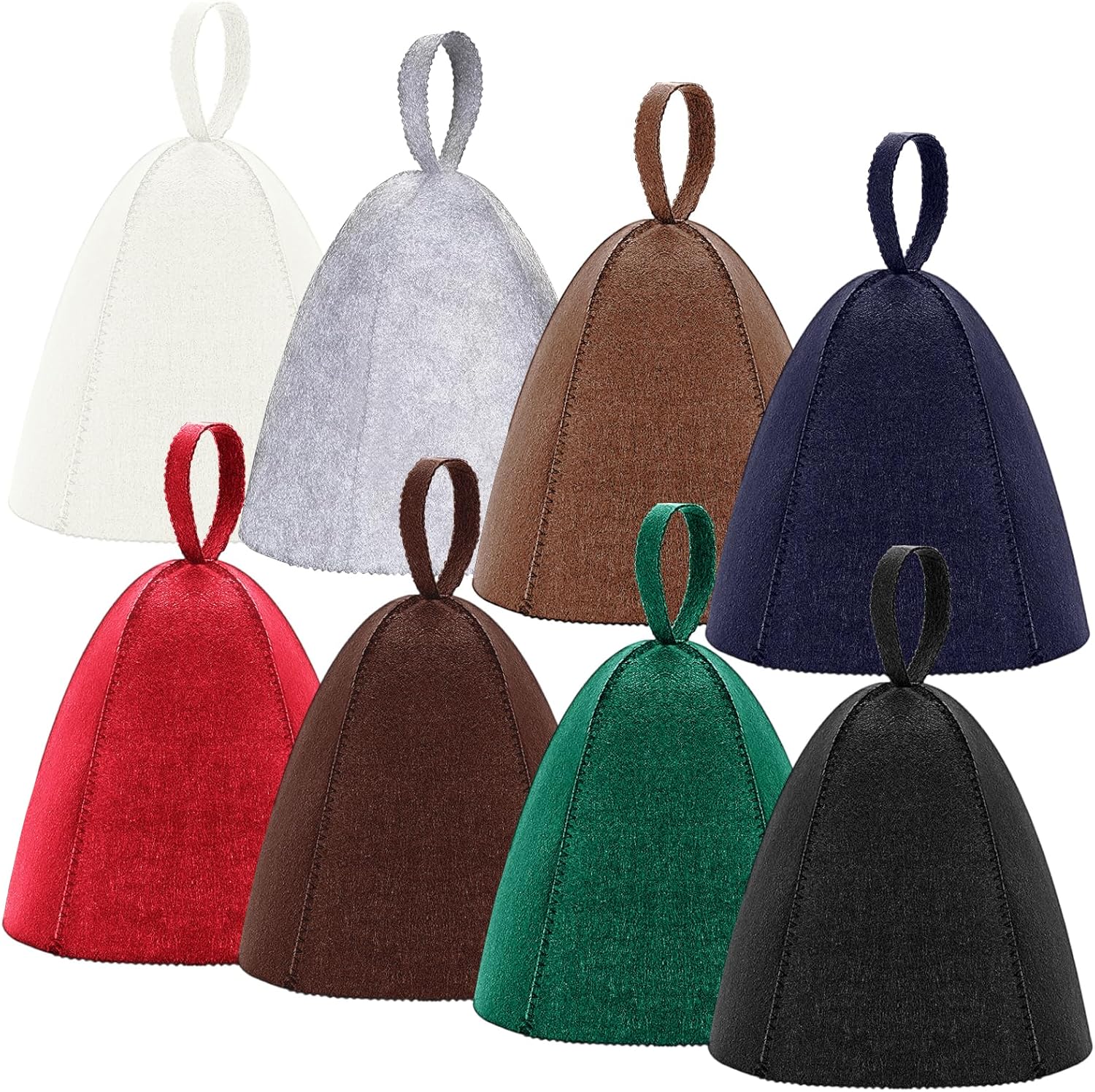 8 Pcs Sauna Hat for Men & Women, Wool Sauna Hat Vaporarium Cap, Wool Felt Cap Russian Hats for Bath House Accessories