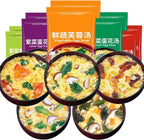 Vegetable Soup Mix, 12g/Bag, Freeze-Dried Instant Mix Soup with 5 Flavors (Laver,Spinach,Radishes-Shrimp,Vegetables,Tomato), Mushroom Soup Packets, 0.42 Ounce(10 Pack)