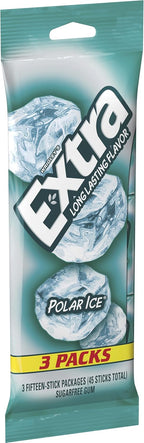 EXTRA Gum Polar Ice, Sugarfree Gum, 45 Ct, Bulk Mint Gum for Breath Refreshing, After Meals, Travel, and More