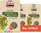 Explore Cuisine Organic Edamame & Mung Bean Fettuccine -Easy-to-Make Pasta - High in Fiber and Plant-Based Protein - Non-GMO, Gluten Free, Vegan, 8 oz (Pack of 6)