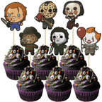 Gyufise 36Pcs Horror Movie Cupcake Toppers Horror Movie Halloween Cupcake Picks Halloween Birthday Cake Decorations for Baby Shower Birthday Party Supplies