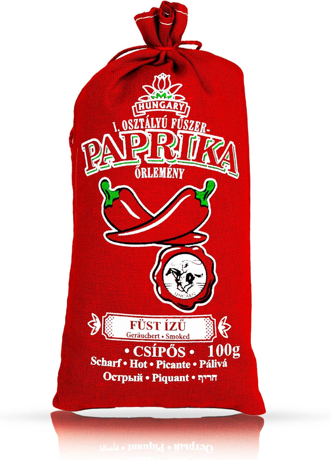 Hungarian Paprika Premium Quality Sweet/Hot/Smoked (Origin: Kalocsa,Hungary) (Hot & Smoked, 100g)