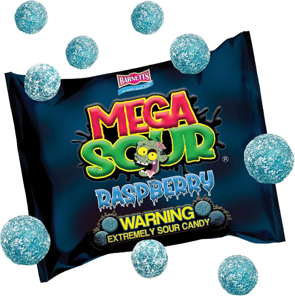Barnetts Mega Sour Raspberry Candy 104g – Handmade British Hard Sweets – Extreme Sour Candy Challenge – Retro Party Bag & Gift Hamper Treats