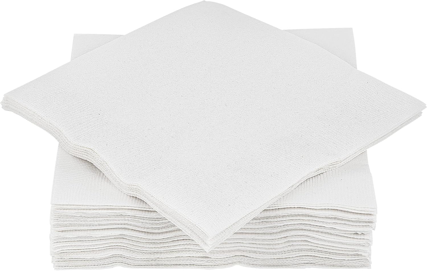 Amcrate Big Party Pack 40 Count White Dinner Napkins Tableware- Ideal for Wedding, Party, Birthday, Dinner, Lunch, Cocktails. (7” x 7”)