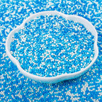 Blue and White Nonpareils Sprinkles, 2mm Edible Mini Pearl Sprinkles for Cake Decorating, Cupcake, Cookie, Ice Cream Toppers, Christmas Valentine Baby Shower Supplies, 130g/4.58oz