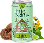 Little Saints Non-Alcoholic Mojito Mocktail | Crisp Mint & Lime | Crafted with Reishi Mushroom, Damiana & Adaptogens for Calm & Ease | 5 Calories | Sugar Free, 12-Pack 8oz Cans