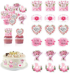 48PCS Edible Happy Mothers' Day Cupcake Toppers Wafer Paper Mother Birthday Cake Picks Mother's Day Party Favors Supplies