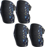 2 Pack Garden Knee Pads for Women, Lightweight Waterproof KneePads for Gardening, Anti Slip Leather Foam Padding Kneeling Pads for Flooring and Carpet Cleaning, House work, Gardening Maintain, Knee Protector, Blue Flower