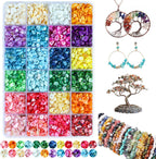 SONGIN Natural Chip Stone Beads Multicolor 5mm to 8mm Irregular Gemstone Crystal Loose Rocks Bead for Bracelet Necklace Earrings Jewelry Making Craft