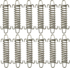 Suwimut 12 Pieces Tent Spring Buckle, Windproof Stainless Steel Rope Tensioner Awning Fixed Hook Buckle, Heavy Duty Tension Springs for Outdoor Camping, Dog Chain, Swing, Hammock Chair, Punching Bag