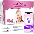 Easy@Home Ovulation Test Strips and Pregnancy Test Strips Combo Kit, Package May Vary (100LH+20HCG)