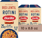 Barilla Red Lentil Rotini Pasta, 8.8 oz (Pack of 10) - Gluten Free, Non GMO & Kosher - Plant Based Protein Pasta