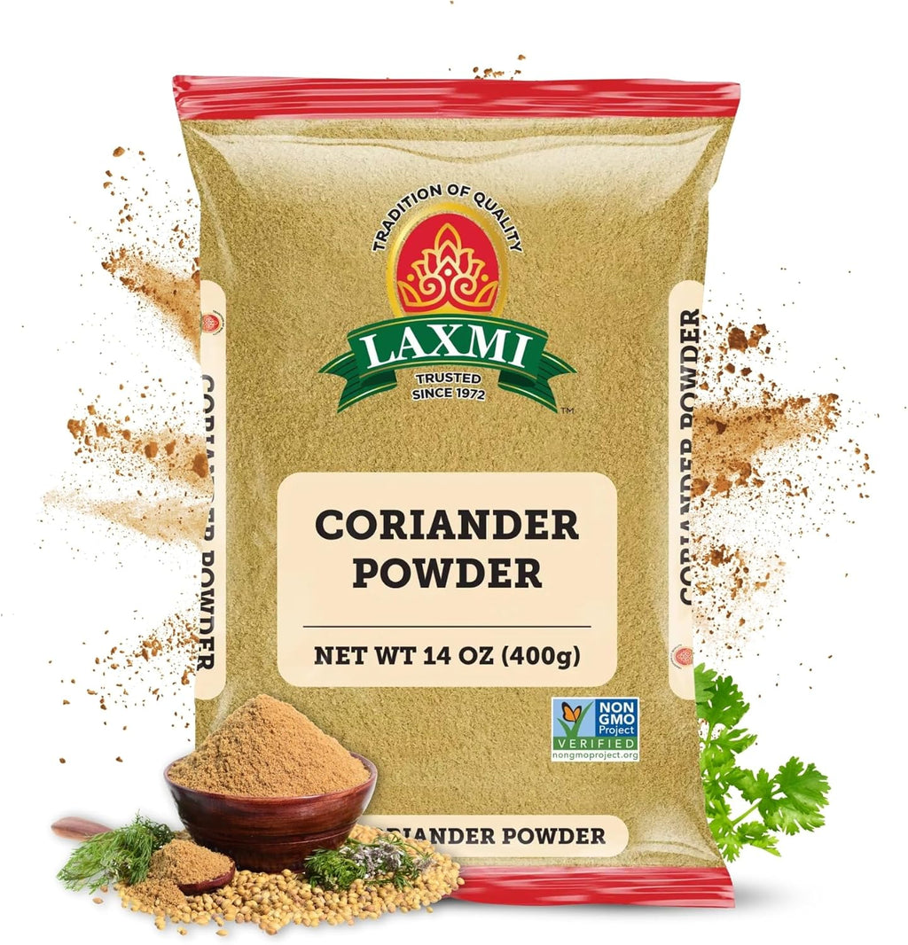 LAXMI Coriander Powder 14 Oz -Non-GMO - Free of Adulterations - Natural Ground Coriander - Premium Quality and High Value
